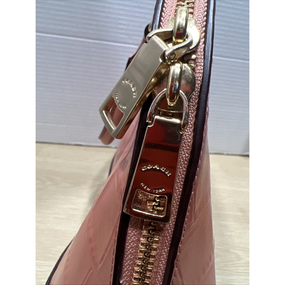 Coach Pink Croc-Embossed Leather Dome Satchel F32120 - Picture 10 of 16